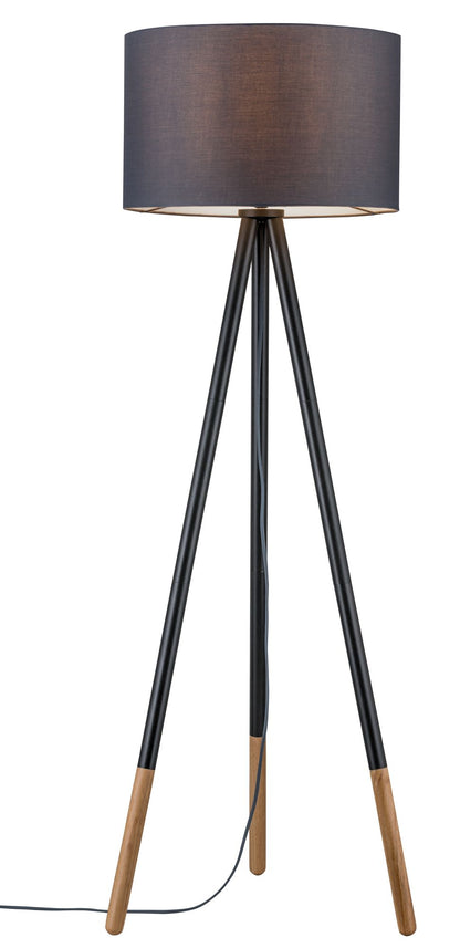 Paulmann Neordic Rurik Stehleuchte max.1x20W E27 Grau/Holz 230V Stoff/Metall/Holz  