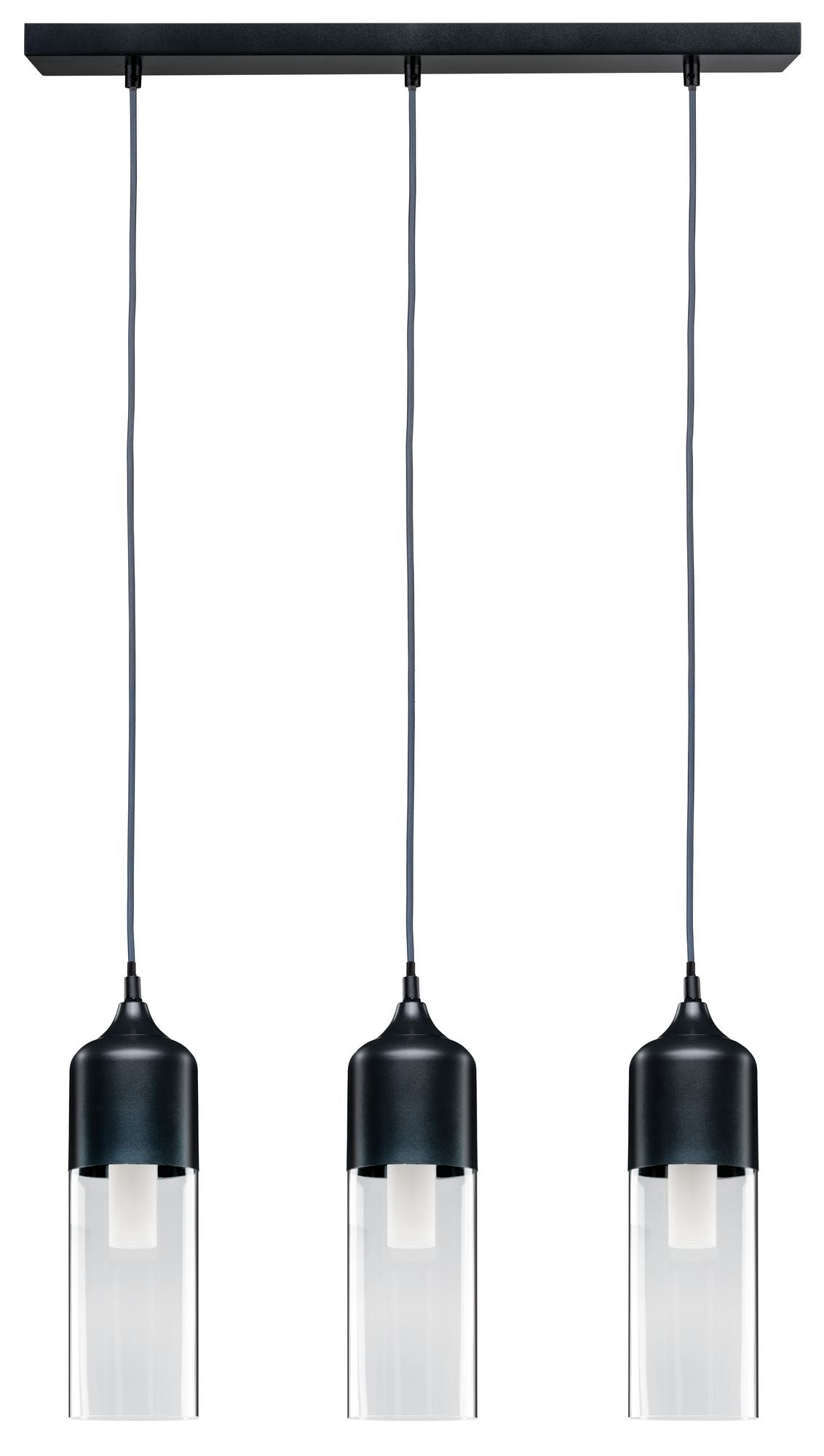 Paulmann Neordic Vanja Pendelleuchte max.3x20W E27 Grau/Klar 230V Glas/Metall