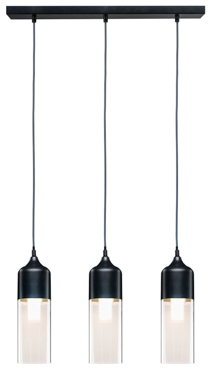 Paulmann Neordic Vanja Pendelleuchte max.3x20W E27 Grau/Klar 230V Glas/Metall