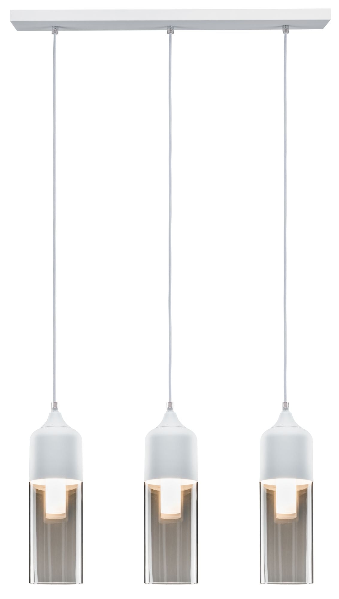 Paulmann Neordic Vanja Pendelleuchte max.3x20W E27 Weiß matt/Klar 230V Glas/Metall
