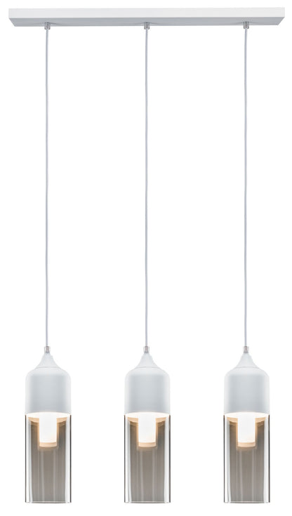 Paulmann Neordic Vanja Pendelleuchte max.3x20W E27 Weiß matt/Klar 230V Glas/Metall