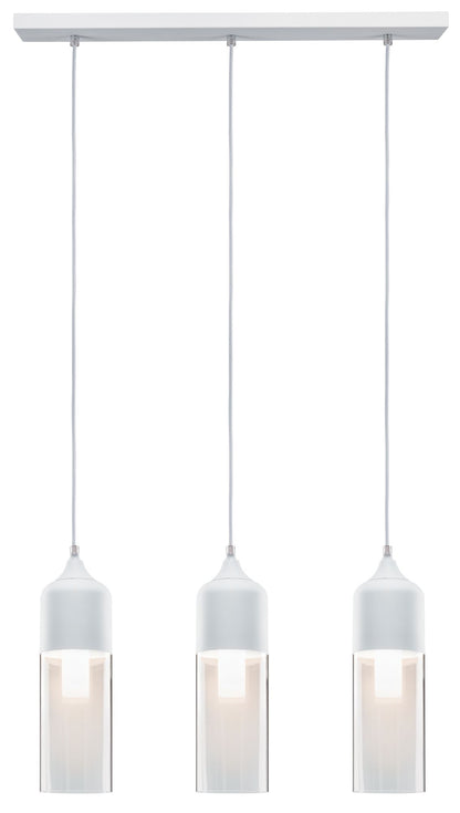 Paulmann Neordic Vanja Pendelleuchte max.3x20W E27 Weiß matt/Klar 230V Glas/Metall