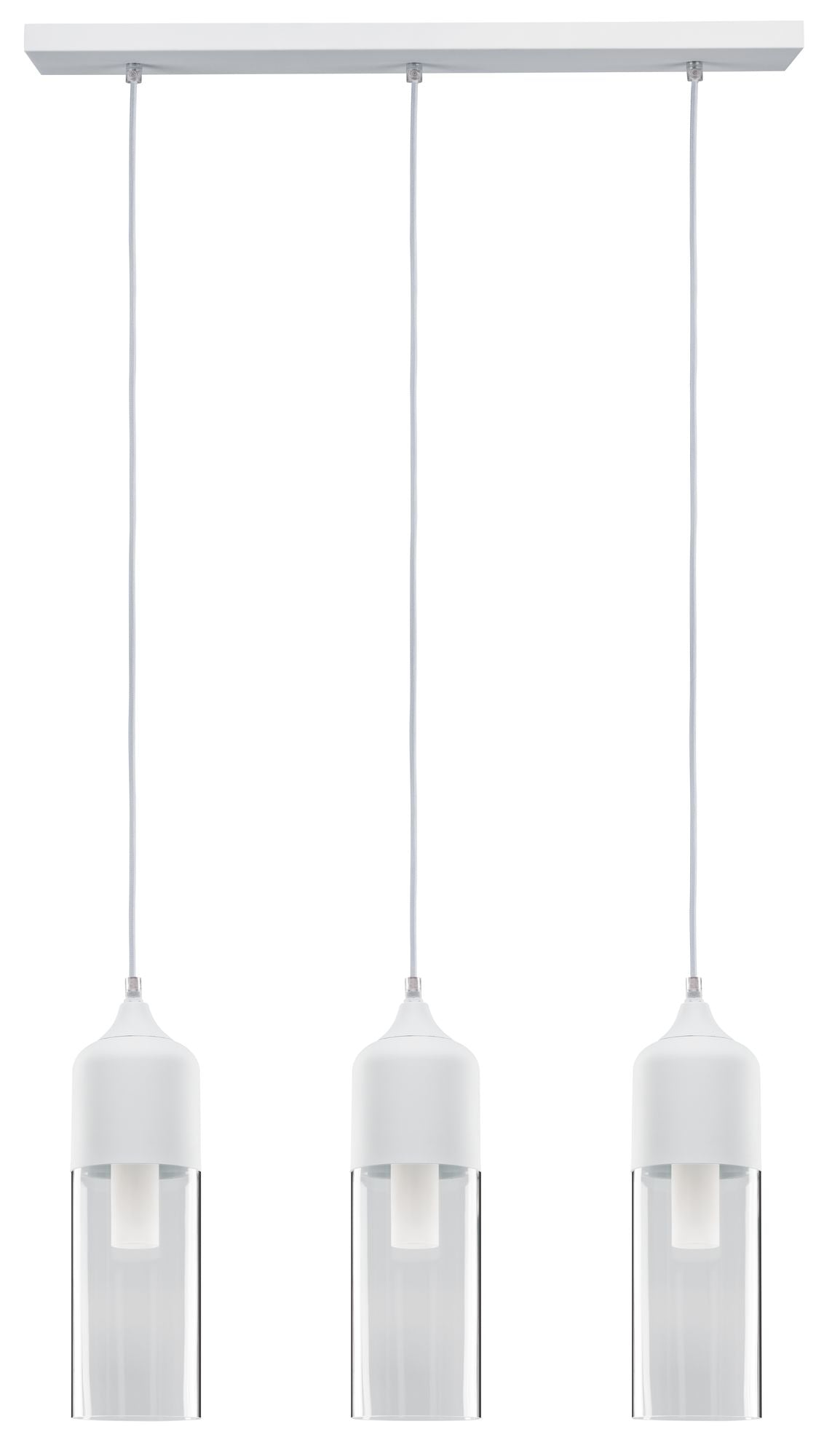 Paulmann Neordic Vanja Pendelleuchte max.3x20W E27 Weiß matt/Klar 230V Glas/Metall
