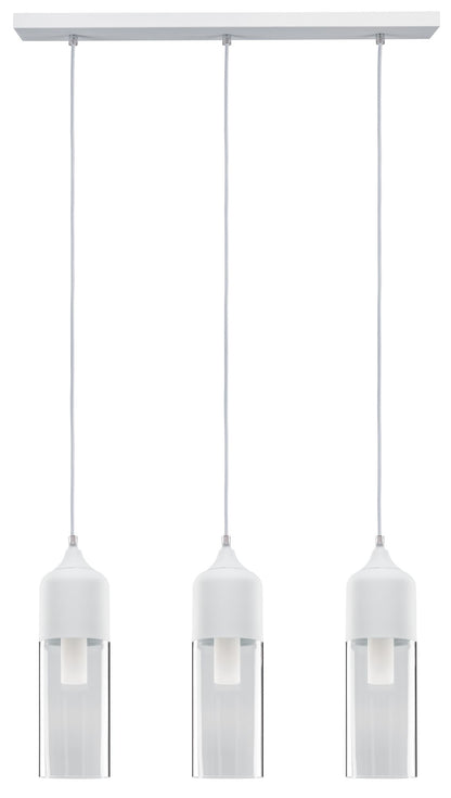 Paulmann Neordic Vanja Pendelleuchte max.3x20W E27 Weiß matt/Klar 230V Glas/Metall