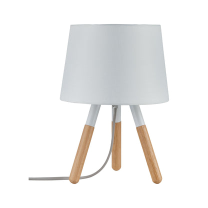 Paulmann Neordic Berit Tischleuchte max.1x20W E27 Weiß/Holz 230V Stoff/Holz/Metall  