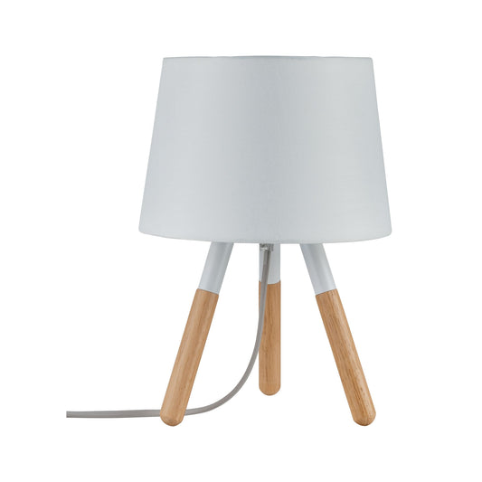 Paulmann Neordic Berit Tischleuchte max.1x20W E27 Weiß/Holz 230V Stoff/Holz/Metall  