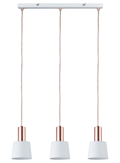 Paulmann Neordic Haldar Pendelleuchte max.3x20W E14 Weiß/Kupfer matt 230V Metall