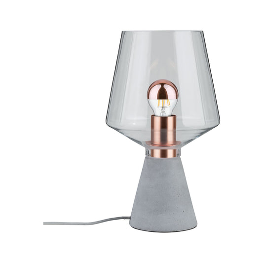 Paulmann Neordic Yorik Tischleuchte max.1x20W E27 Klar/Grau/Kupfer Glas/Beton/Metall  