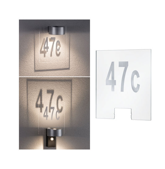 Paulmann Outdoor House Hausnummer Transparent Kunststoff