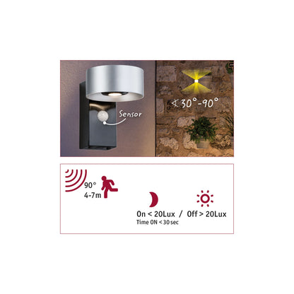 Paulmann Outdoor House Cone IP44 2x510lm 3000K 2x6W 230V 30-90° Si Anthr Al Acryl Bewm