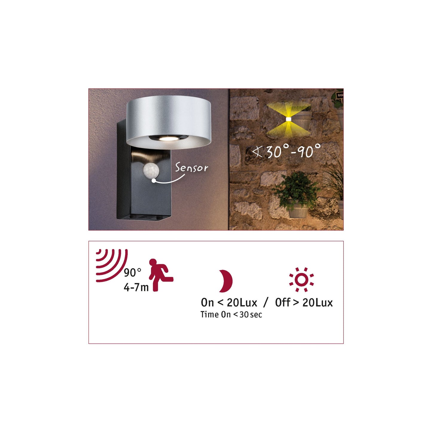 Paulmann Outdoor House Cone IP44 2x540lm 4000K 2x6W 230V 30-90° Si Anthr Al Acryl Bewm