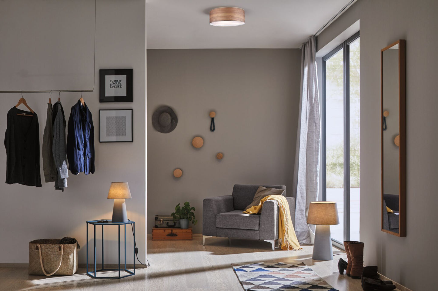 Paulmann Neordic WallCeiling Liska Deckenleuchte max.3x20W E27 Holz dunkel 230V Holz/Met
