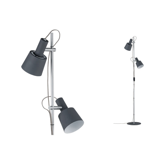 Paulmann Neordic Haldar Stehleuchte max.2x20W E14 Dunkelgrau/Chrom matt 230V Metall
