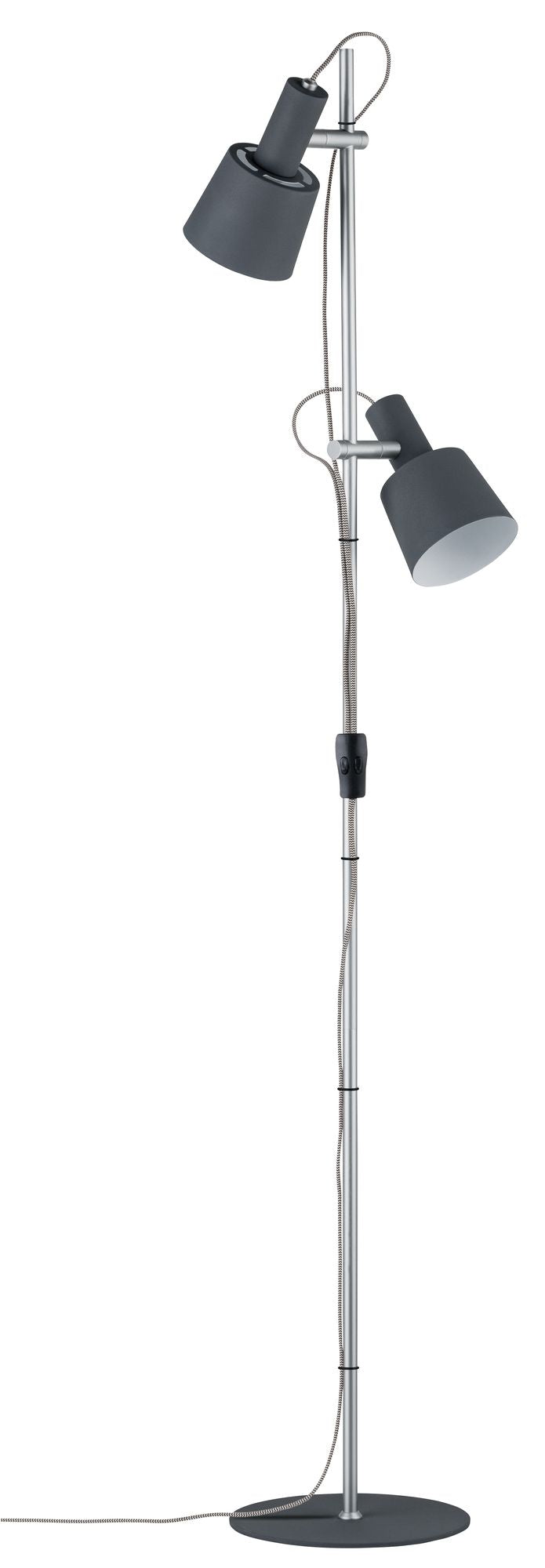 Paulmann Neordic Haldar Stehleuchte max.2x20W E14 Dunkelgrau/Chrom matt 230V Metall