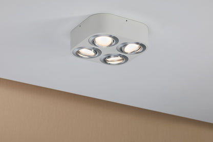 Paulmann WallCeiling Argun LED 4x4,8W Weiß Alu gebürstet 230V Metall