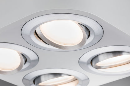 Paulmann WallCeiling Argun LED 4x4,8W Weiß Alu gebürstet 230V Metall