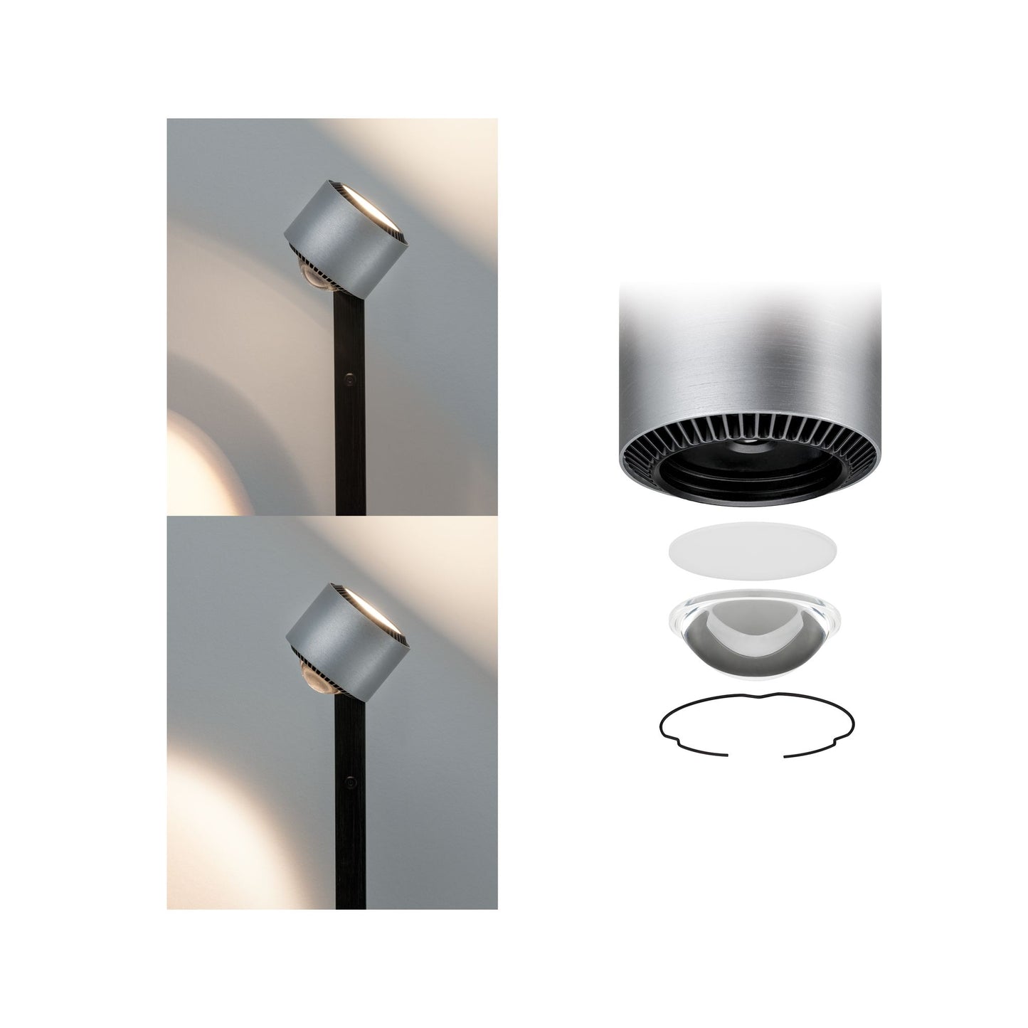 Paulmann Aldan Steh-Leseleuchte dim LED 1x15,5W Schwarz/Alu gebürstet 230V Aluminium