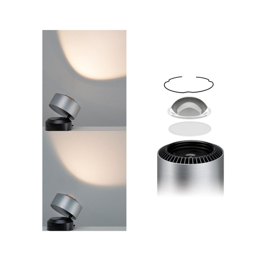 Paulmann Aldan Tischleuchte dim LED 1x3,5W Schwarz/Alu gebürstet 230V Aluminium
