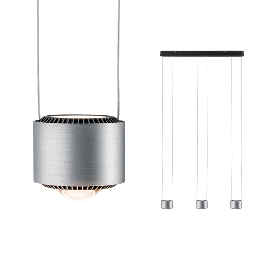 Paulmann Aldan Pendelleuchte dim LED 3x9W Schwarz/Alu gebürstet 230V Aluminium