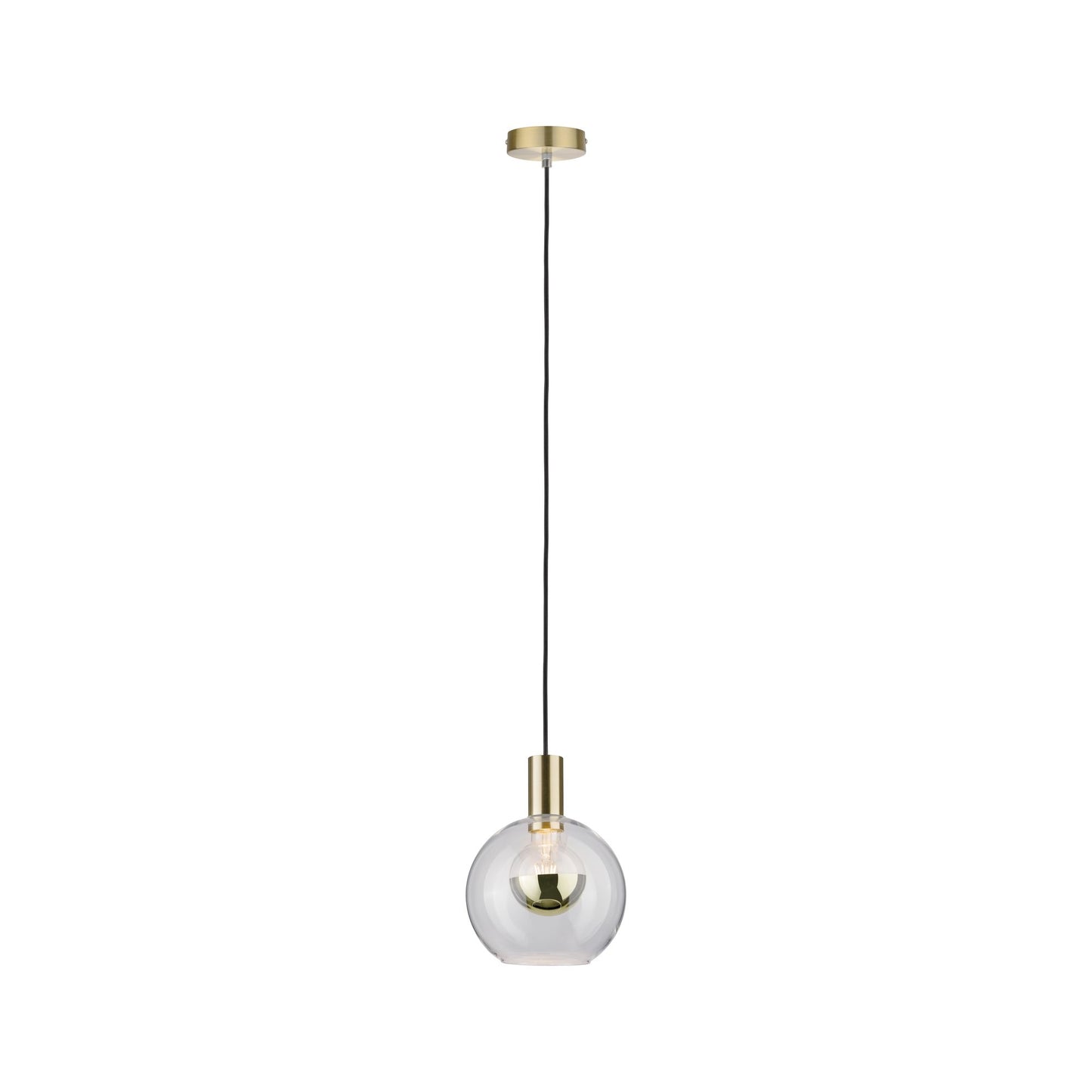 Paulmann Neordic Esben Pendell max1x20W E27 Klar/Messing gebürstet 230V Glas/Metall