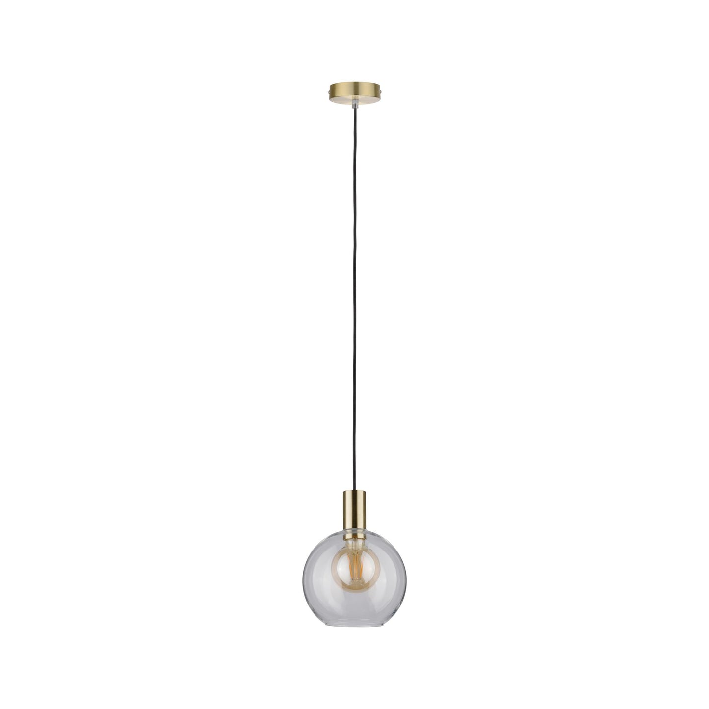 Paulmann Neordic Esben Pendell max1x20W E27 Klar/Messing gebürstet 230V Glas/Metall
