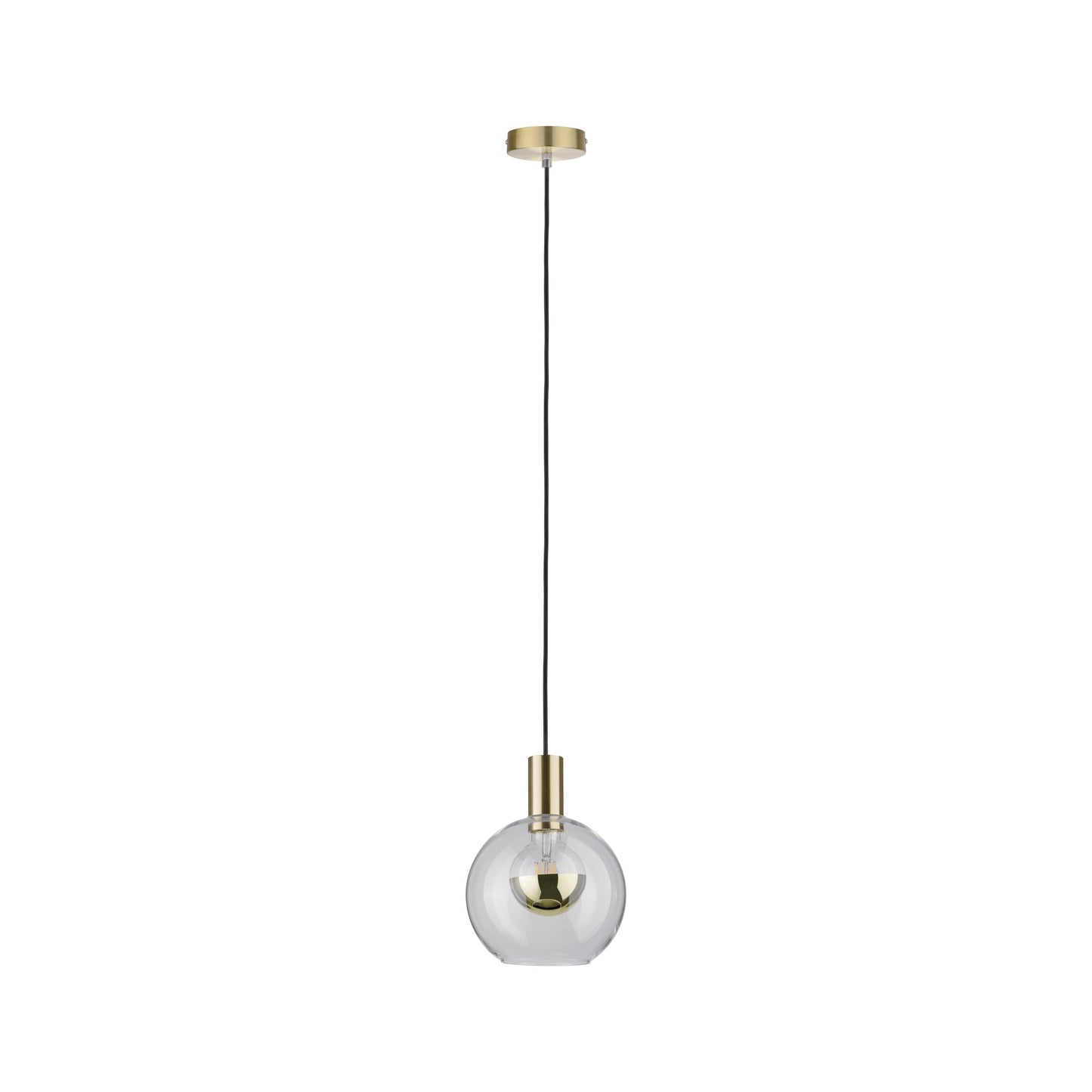 Paulmann Neordic Esben Pendell max1x20W E27 Klar/Messing gebürstet 230V Glas/Metall