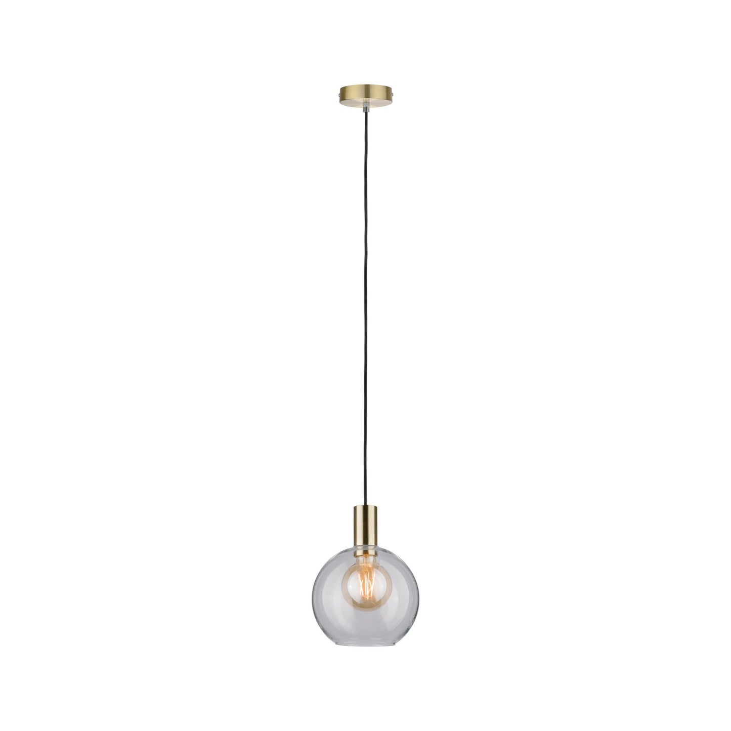 Paulmann Neordic Esben Pendell max1x20W E27 Klar/Messing gebürstet 230V Glas/Metall
