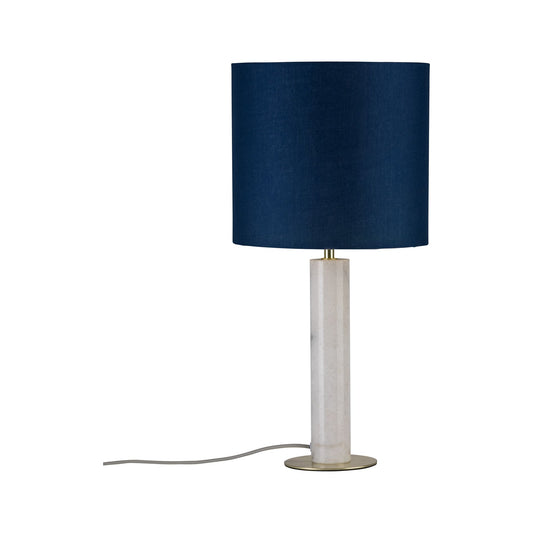 Paulmann Neordic Olar Tischleuchte max1x20W E27 Blau/Ws/Messg geb 230V Stoff/Marmor/Met
