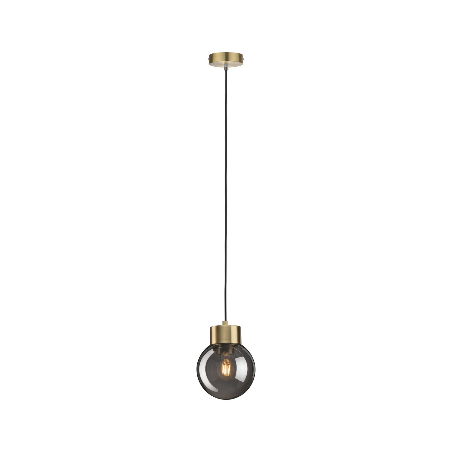 Paulmann Neordic Linja Pendelleuchte max1x20W E27 Rauchglas/Mess geb 230V Spiegel/Glas/Mt