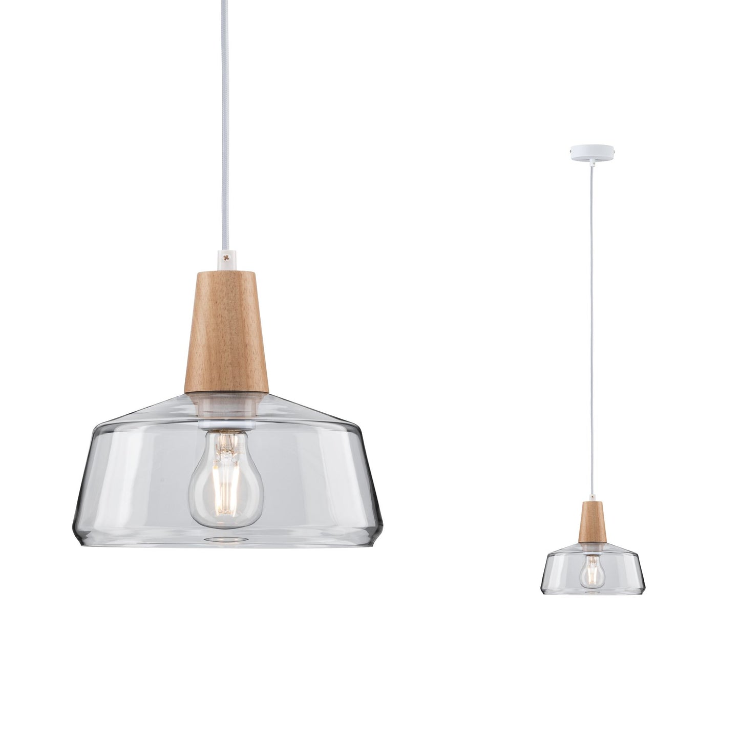 Paulmann Pendelleuchte Neordic Yva 1-flammig Glas/Holz