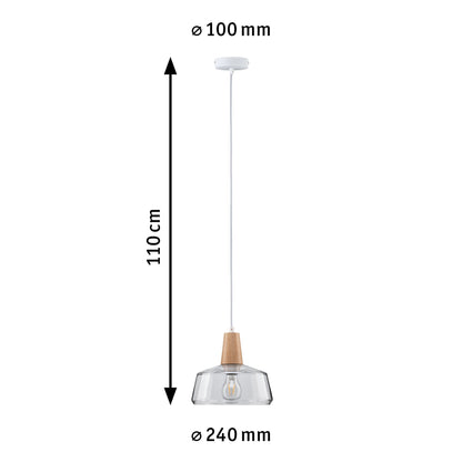 Paulmann Pendelleuchte Neordic Yva 1-flammig Glas/Holz