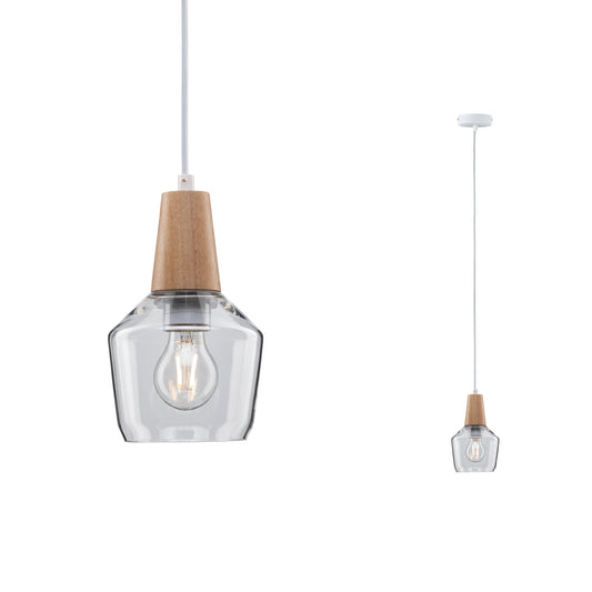 Paulmann Pendelleuchte Neordic Ylvie 1-flammig Glas/Holz