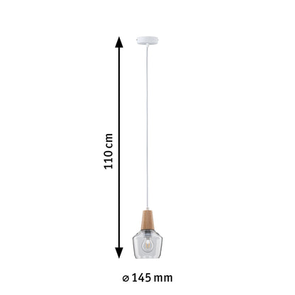 Paulmann Pendelleuchte Neordic Ylvie 1-flammig Glas/Holz