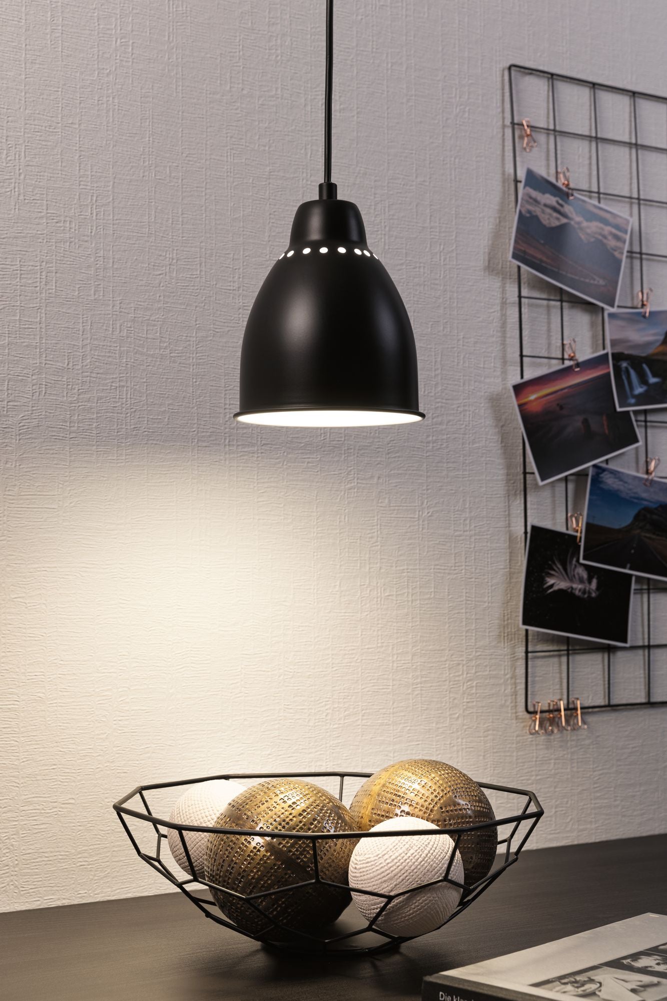 Paulmann Neordic Hilla Pendelleuchte max. 1x40W E27 Schwarz 230V Metall