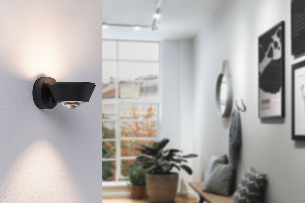 Paulmann LED Wandleuchte Sabik IP44 1x9W  Schwarz ohne Leuchtmittel