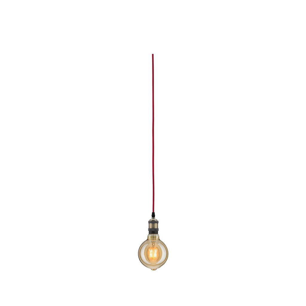 Paulmann Pendelleuchte Neordic Eldar inkl. Eurostecker E27 max. 1x20W Rot/Brüniert