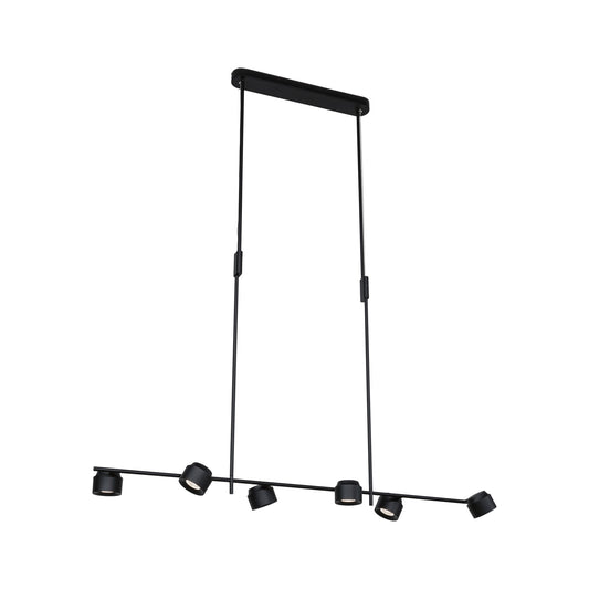 Paulmann LED Pendelleuchte Puric Pane Effect   2700K 600lm / 400lm 6x6,5 / 1x4,5W Schwarz dimmbar