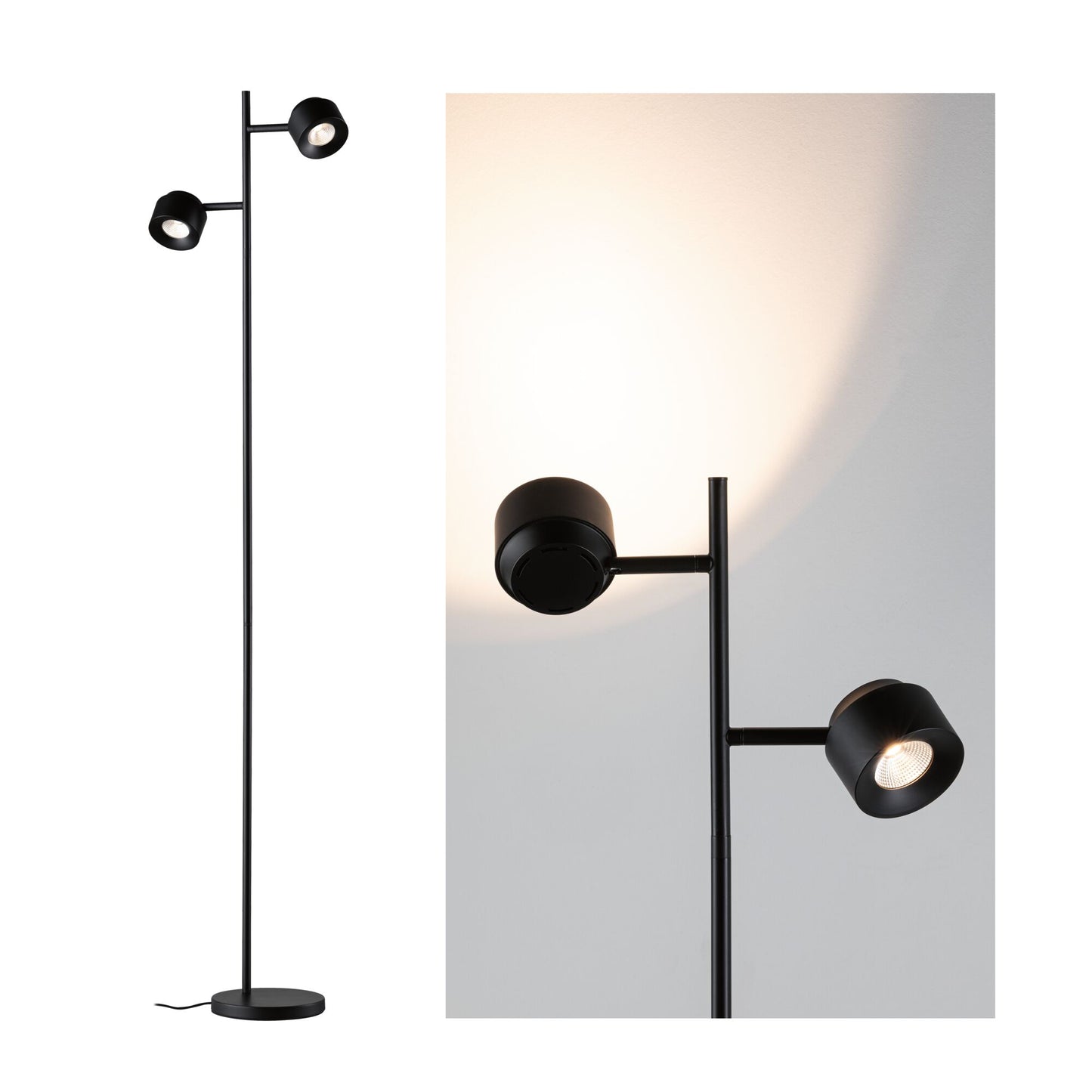 Paulmann LED Stehleuchte Puric Pane 2700K 2x300lm 2x3W Schwarz