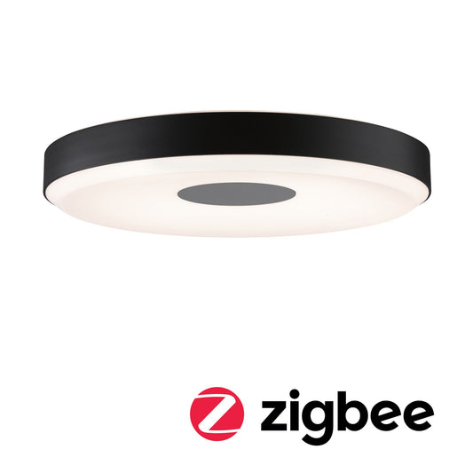 Paulmann LED Deckenleuchte Puric Pane Effect Smart Home Zigbee    2700K 200lm / 1.900lm 230V 16 / 1x1,5W dimmbar Schwarz,Grau