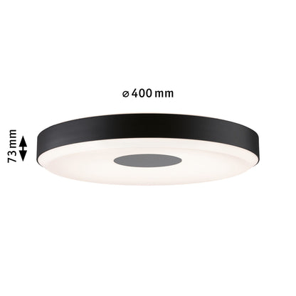 Paulmann LED Deckenleuchte Puric Pane Effect Smart Home Zigbee    2700K 200lm / 1.900lm 230V 16 / 1x1,5W dimmbar Schwarz,Grau