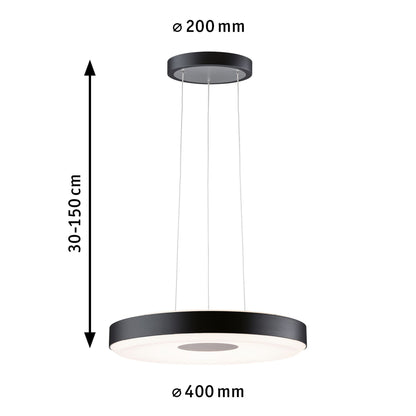 Paulmann LED Pendelleuchte Puric Pane    2700K 1.200lm / 700lm 11 / 1x7W Schwarz,Grau dimmbar