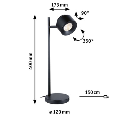 Paulmann Tischleuchte Puric Pane  Smart Home Zigbee   2700K 400lm 4,5W Schwarz
