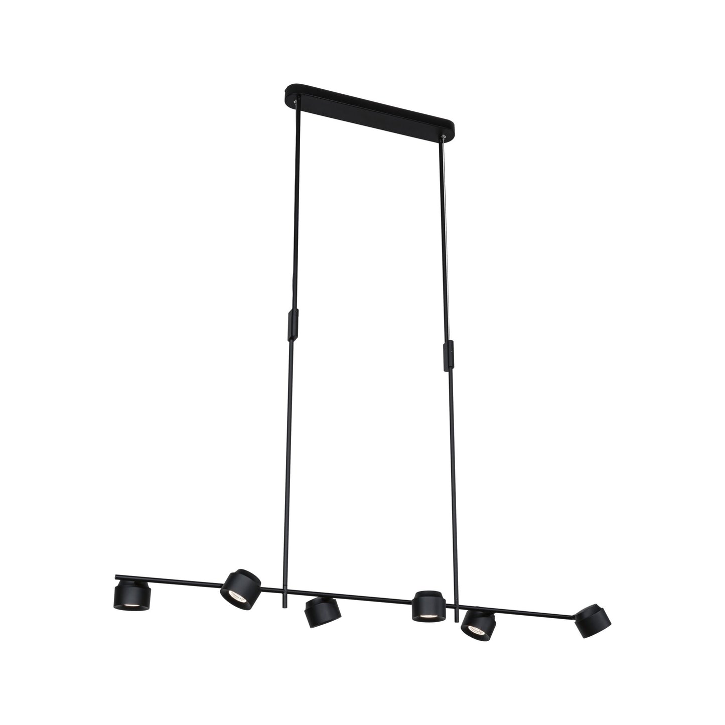 Paulmann LED Pendelleuchte Puric Pane Effect   2700K 600lm / 300lm 6x6 / 1x3W Schwarz dimmbar