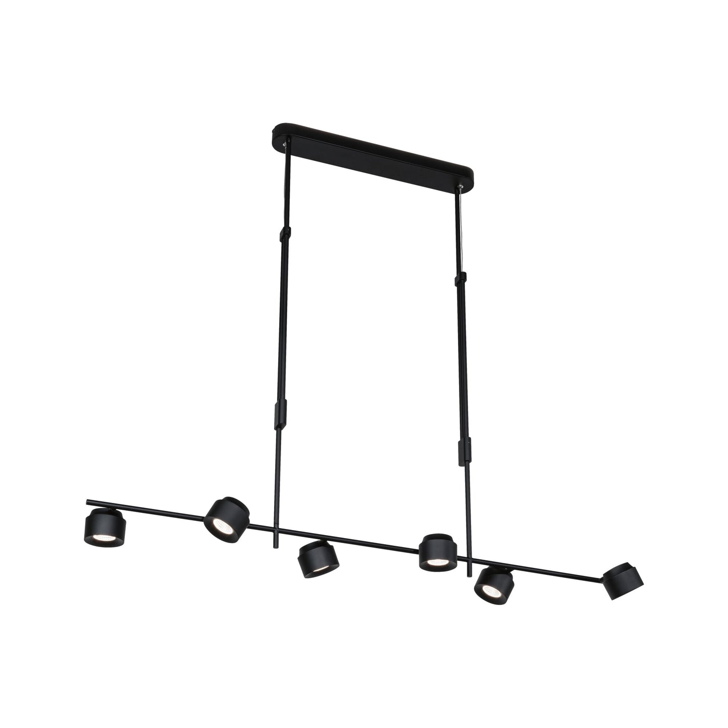 Paulmann LED Pendelleuchte Puric Pane Effect   2700K 600lm / 300lm 6x6 / 1x3W Schwarz dimmbar