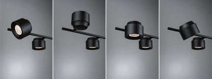 Paulmann LED Pendelleuchte Puric Pane Effect   2700K 600lm / 300lm 6x6 / 1x3W Schwarz dimmbar