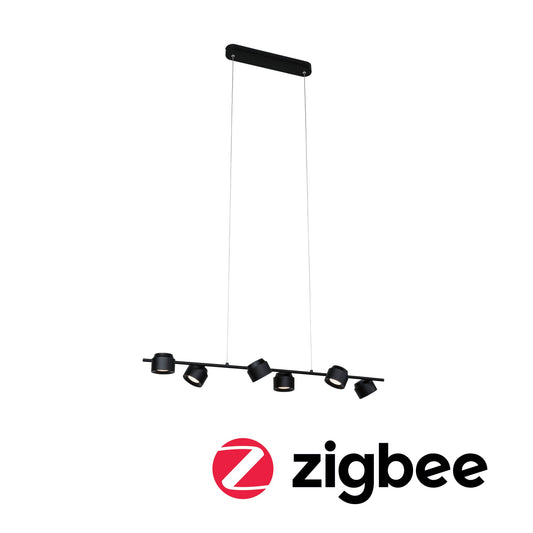 Paulmann LED Pendelleuchte Puric Pane    2700K 6x450lm 6x6W Schwarz dimmbar