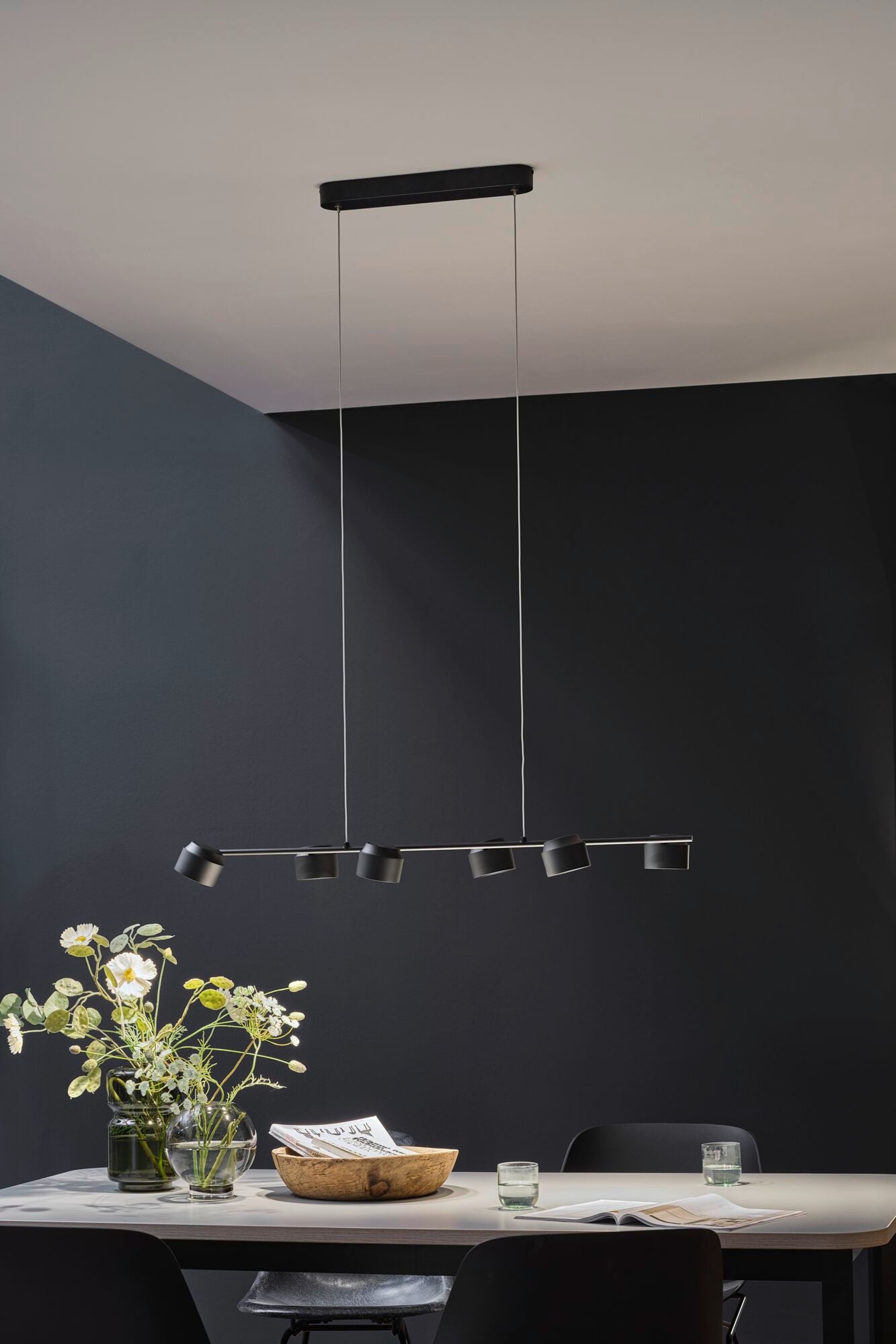 Paulmann LED Pendelleuchte Puric Pane    2700K 6x450lm 6x6W Schwarz dimmbar