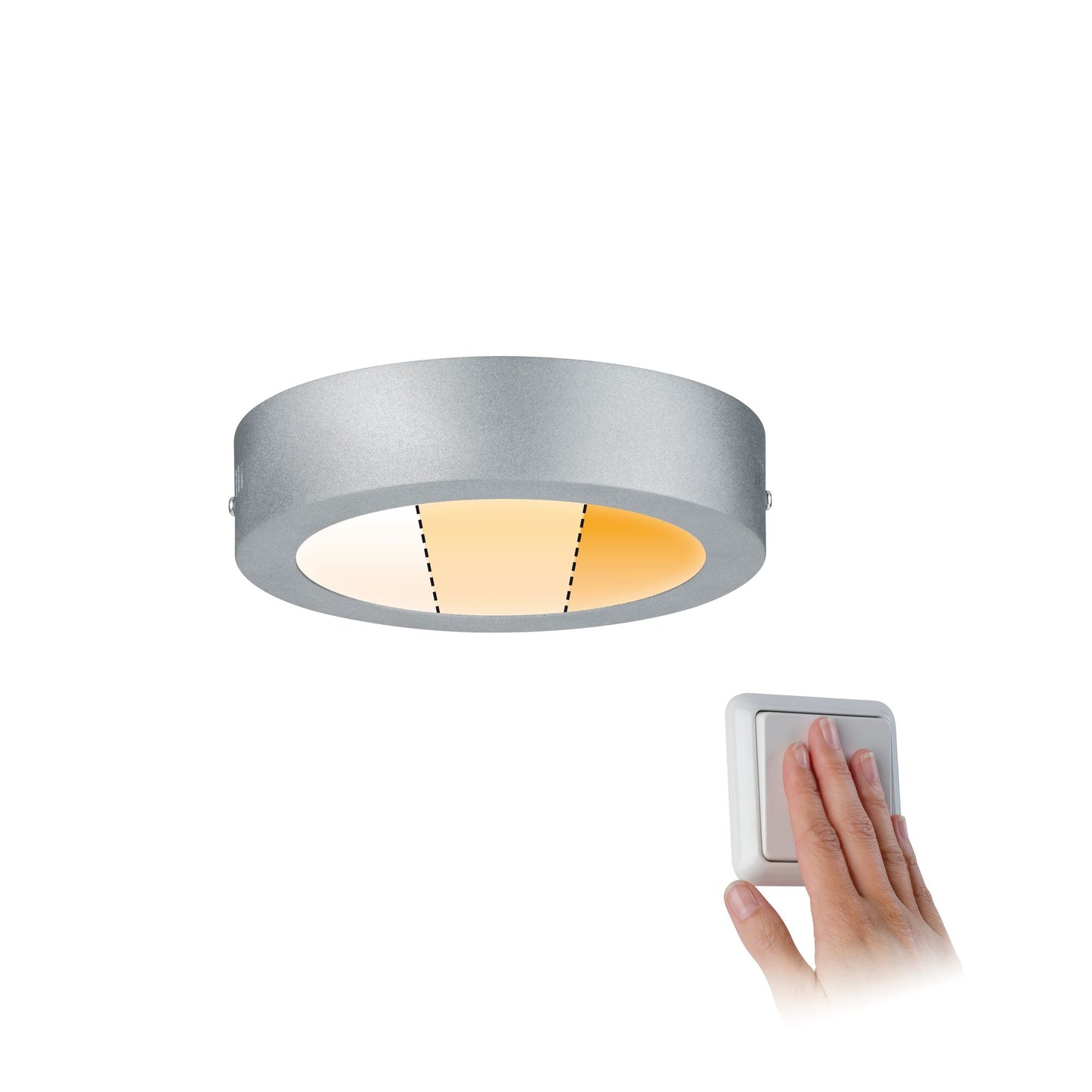 Paulmann WallCeiling Carpo LEDPanel WarmDim 170mm 10,2W Chrom matt 230V Metall