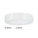 Paulmann LED Panel Carpo rund 170mm 10,2W 2.300K Weiß matt
