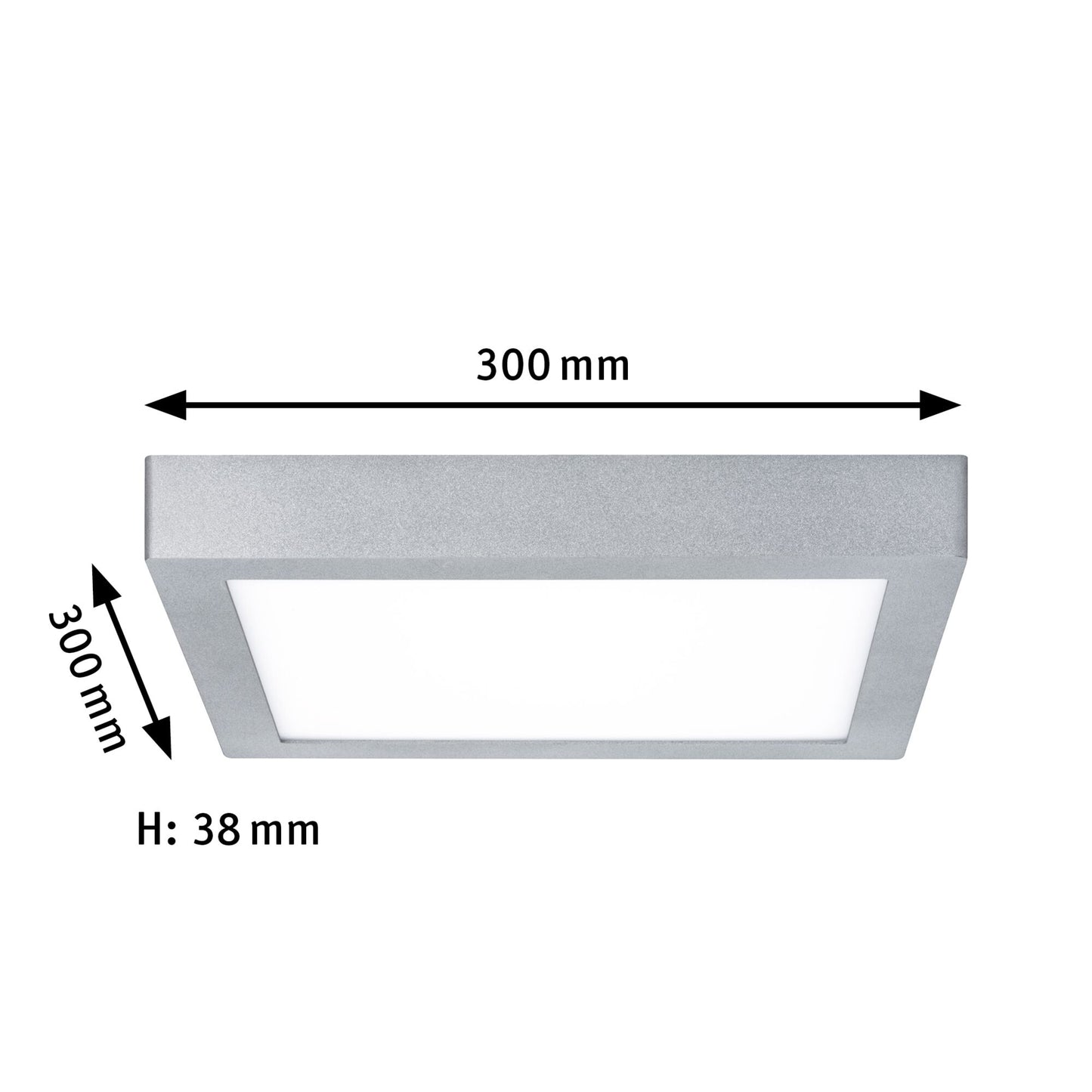 Paulmann LED Panel Carpo eckig 300x300mm 16W 2.300K Chrom matt